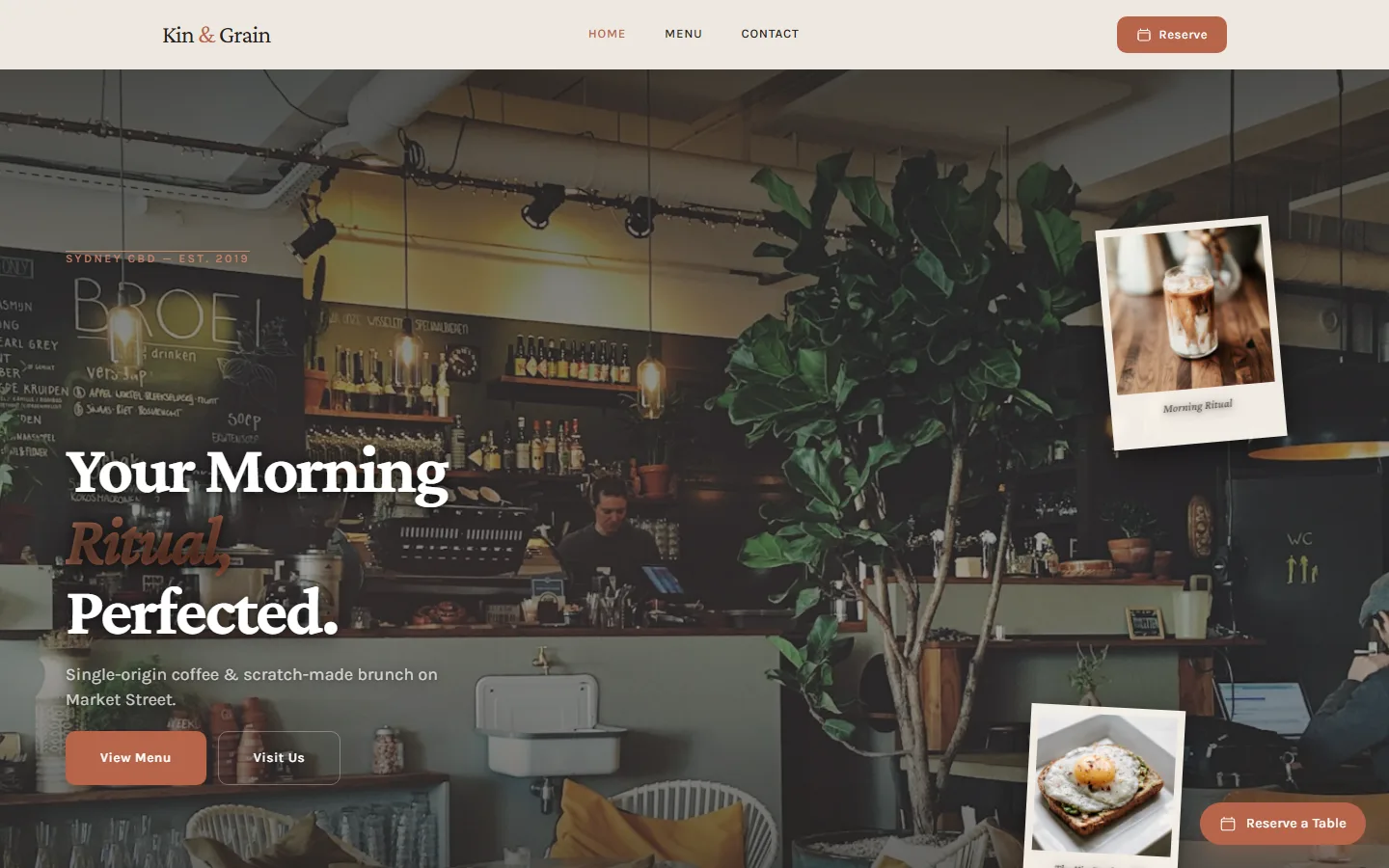 Kin Grain Cafe website