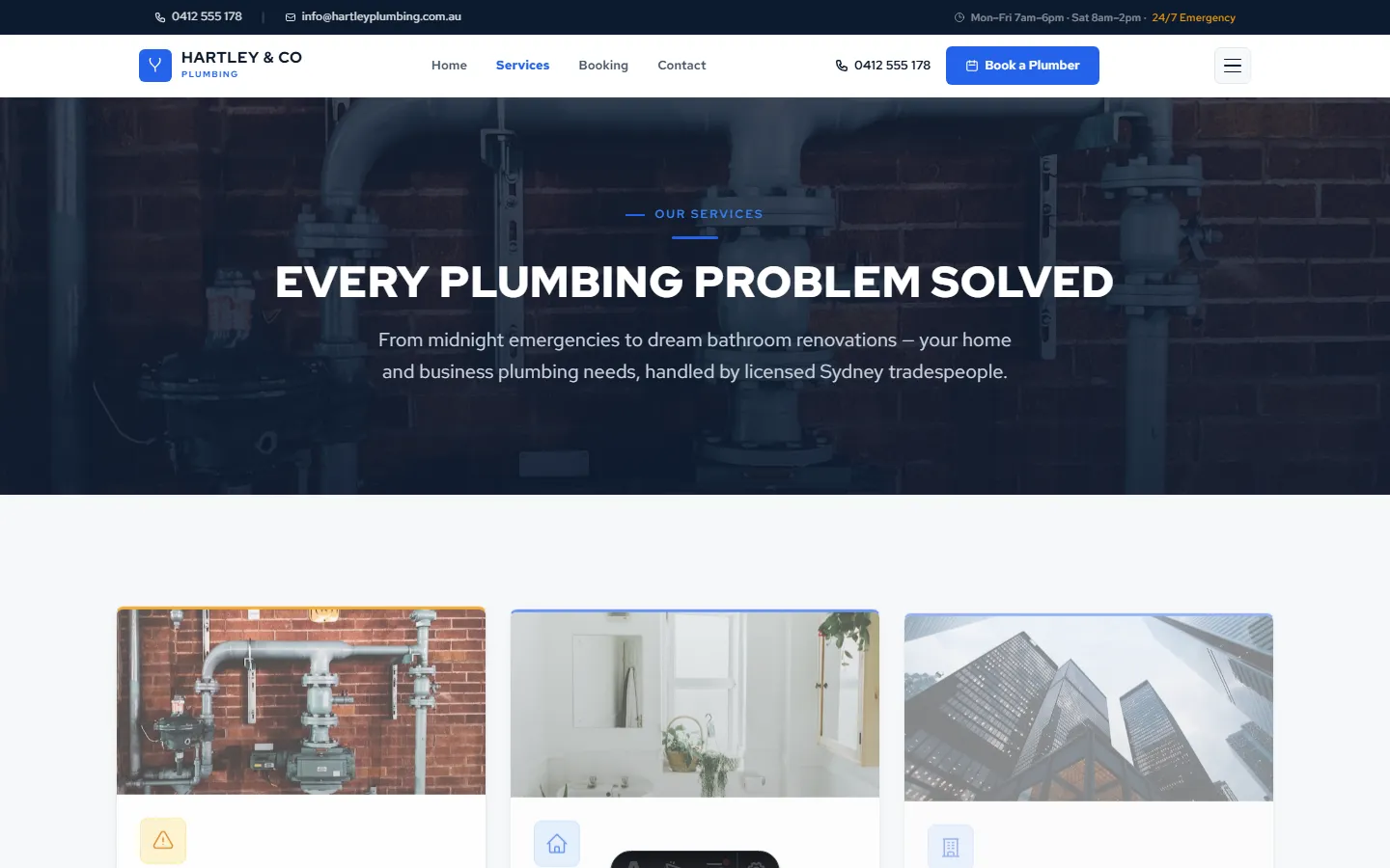 Hartley Plumbing website
